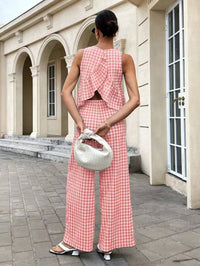 Gingham Pants & Top Set: Black / XL
