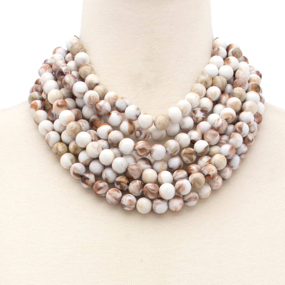 NEW CHUNKY BEADED LAYERED MAGNETIC NECKLACE