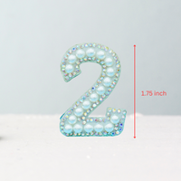 0-9 Number Set Pearl Rhinestone Patches for DIY Project: Pearl / 0 to 9 set