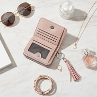 AKA Pink Tassel Keychain Zipper Wallet