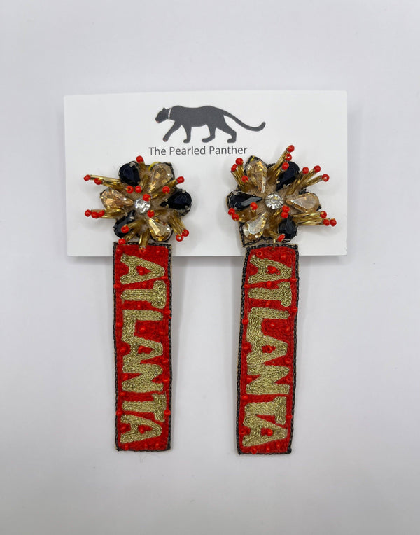 Atlanta United Soccer, Beaded Statement Earrings