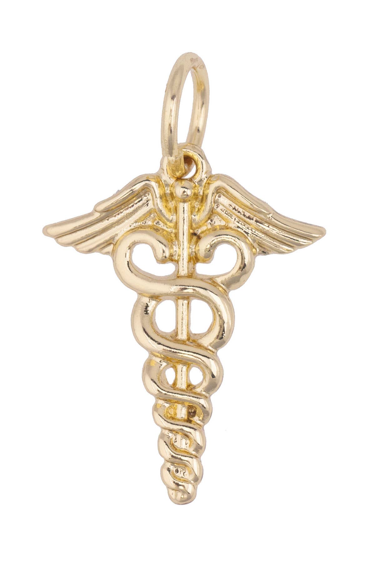 CANVAS STYLE CHARM BAR-Caduceus Charm in Shiny Gold
