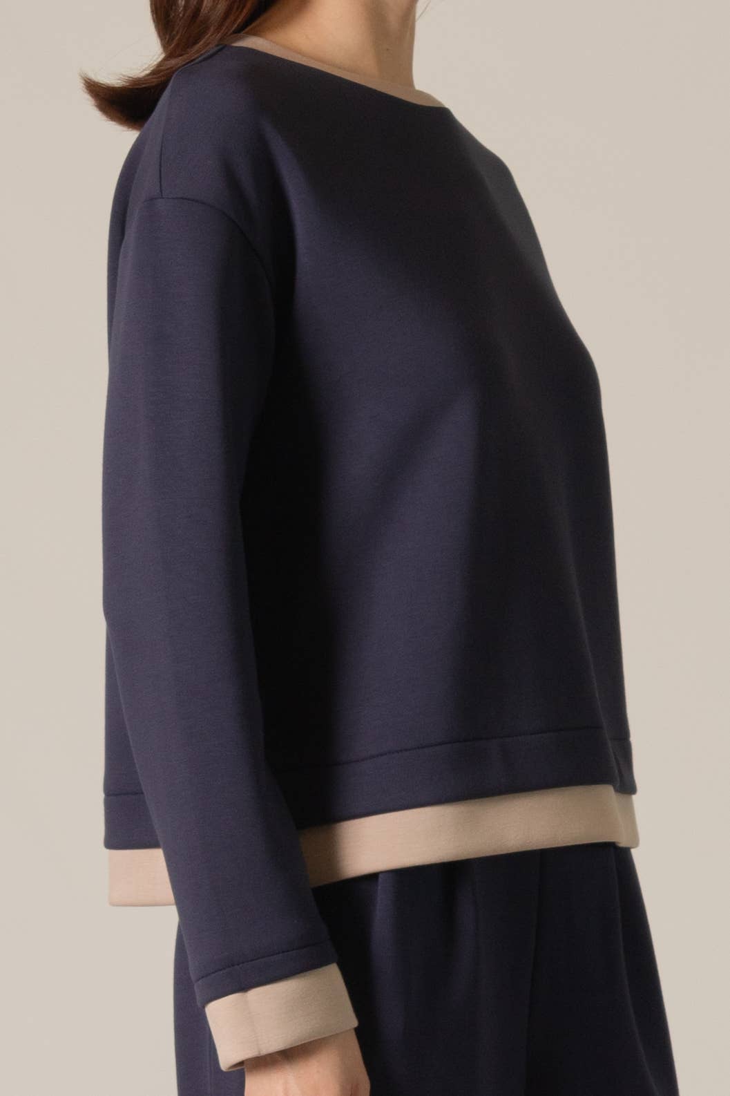 P. CILL Butter Modal Contrast Border Top: Black/Ivory / Small