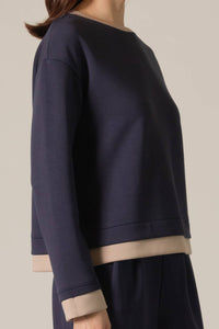 P. CILL Butter Modal Contrast Border Top: Black/Ivory / Small