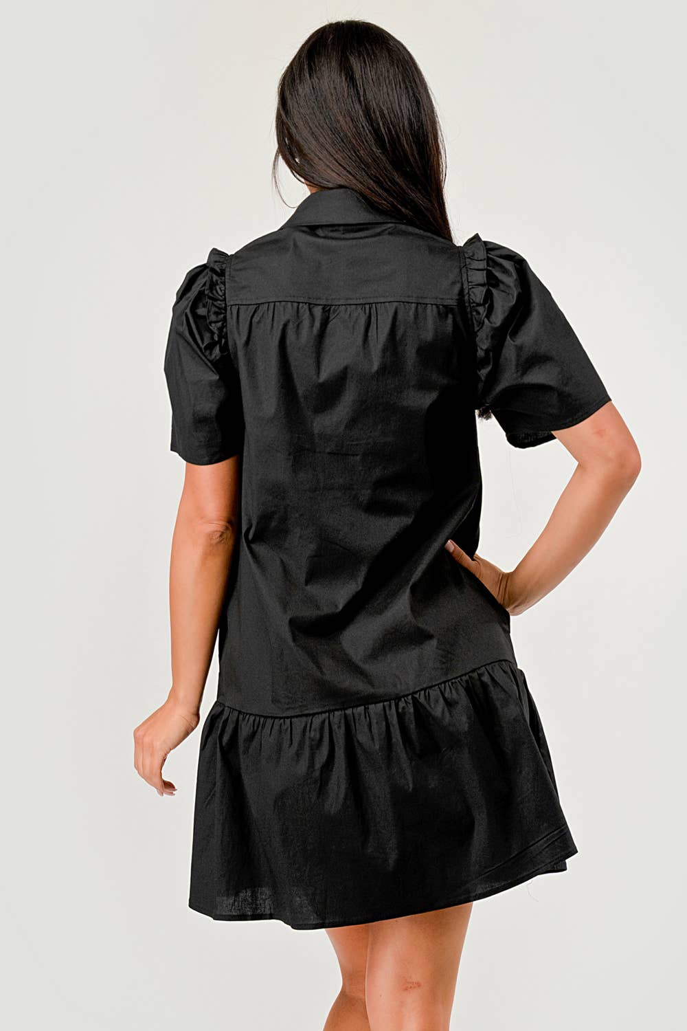 Cindy Short Sleeve Collared Button Down Dress