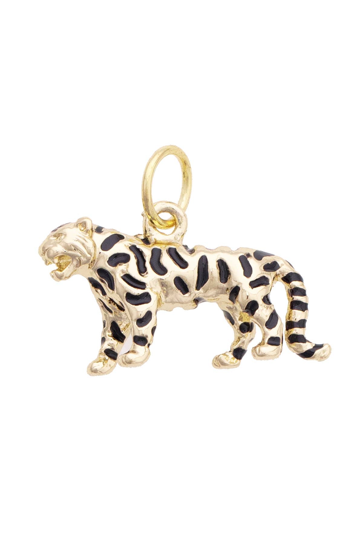 Tiger Charm in Black & Shiny Gold