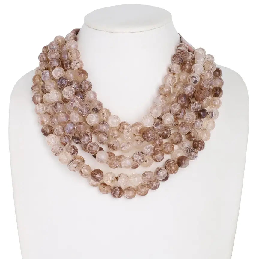 NEW CHUNKY BEADED LAYERED MAGNETIC NECKLACE