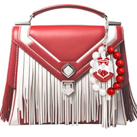 DST Red White Pearl Shield Keychain