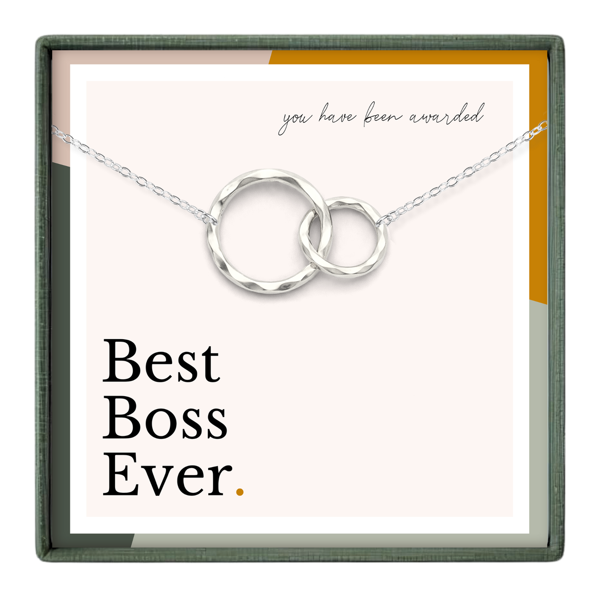 Boss Appreciation Gift - 2 Ring Necklace Gold or Silver: 14k Gold Vermeil