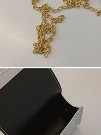 Chains Shiny Split-Joint Bags Crossbody Bags: BLACK / One_size