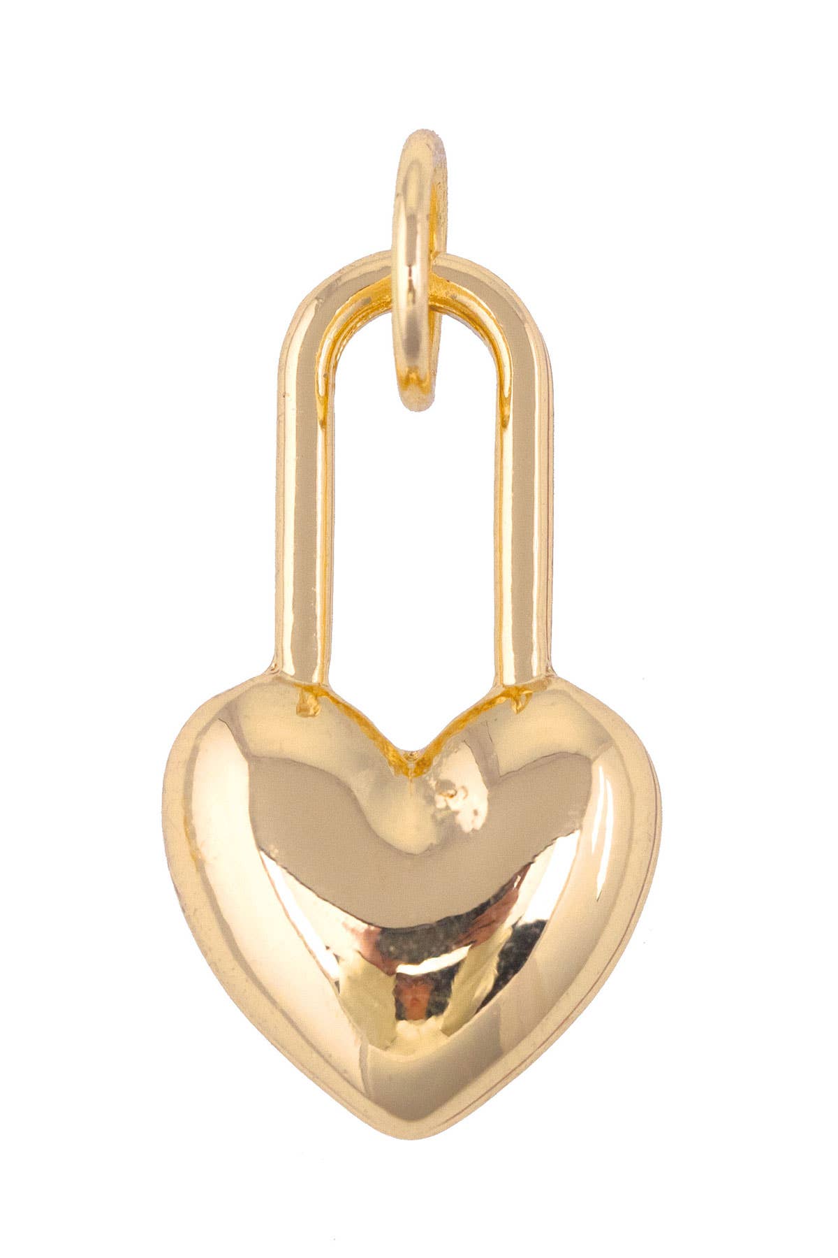 CANVAS STYLE CHARM BAR- Heart Padlock Charm in Shiny Gold