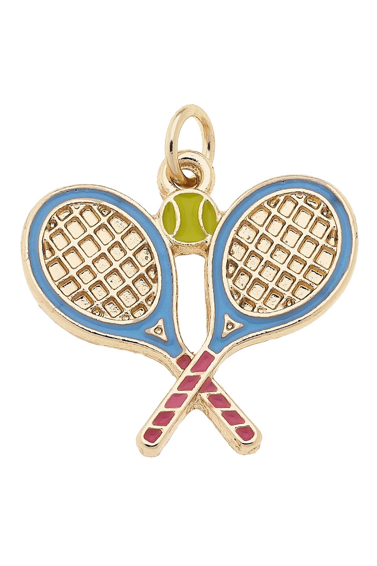 CANVAS STYLE CHARM BAR- Tennis Doubles Enamel Charm in Light Blue