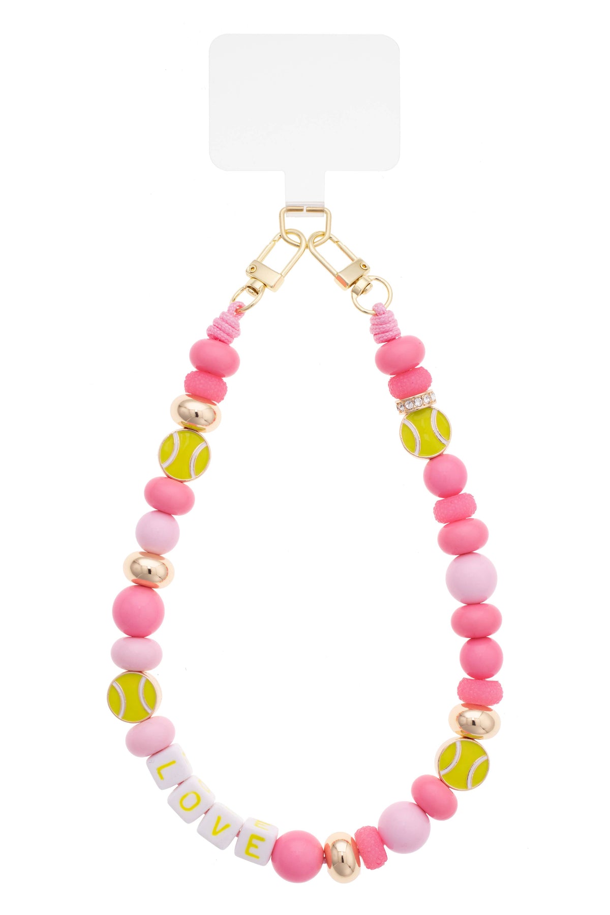 Tennis Love Beaded Cellphone Wristlet in Light Pink