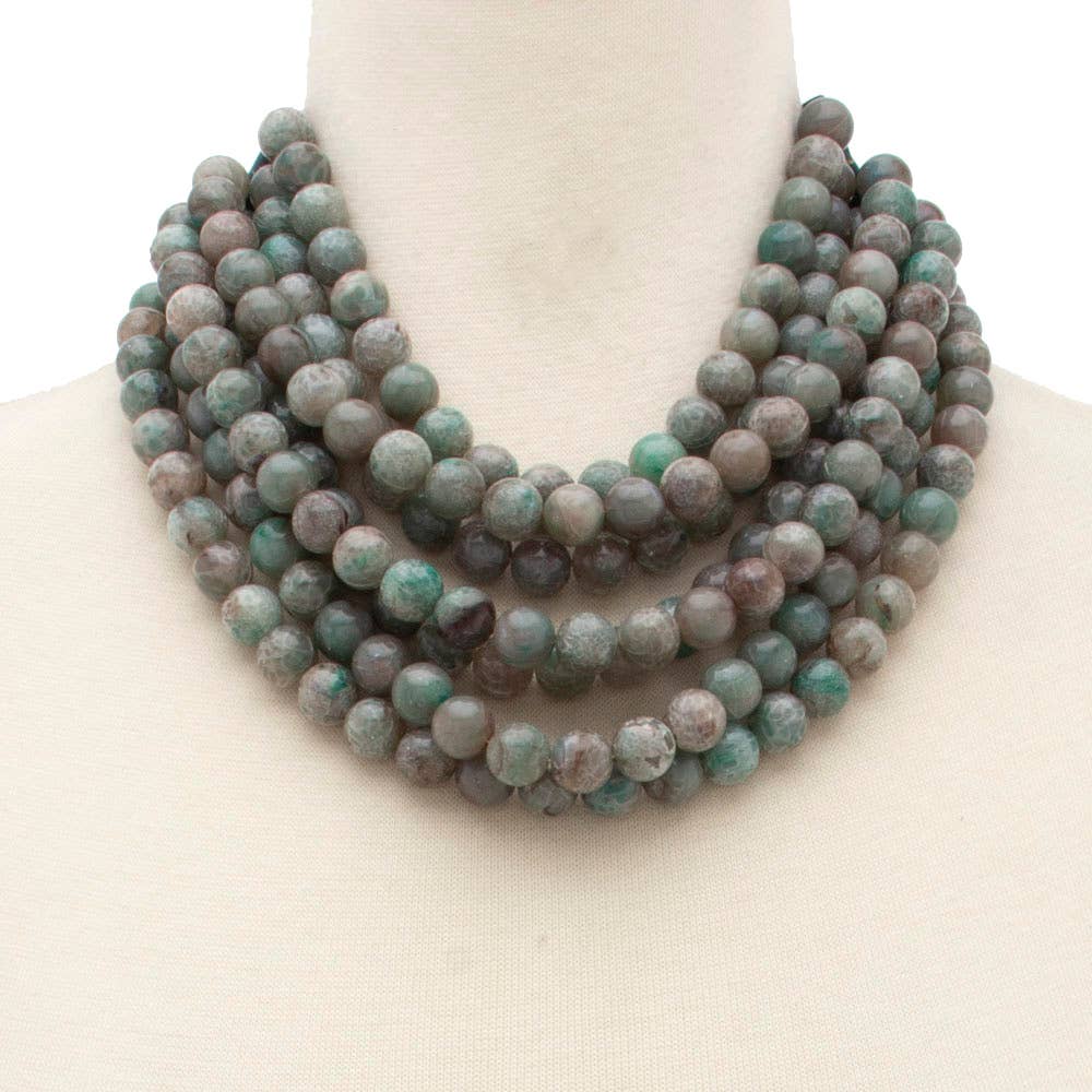 NEW CHUNKY BEADED LAYERED MAGNETIC NECKLACE