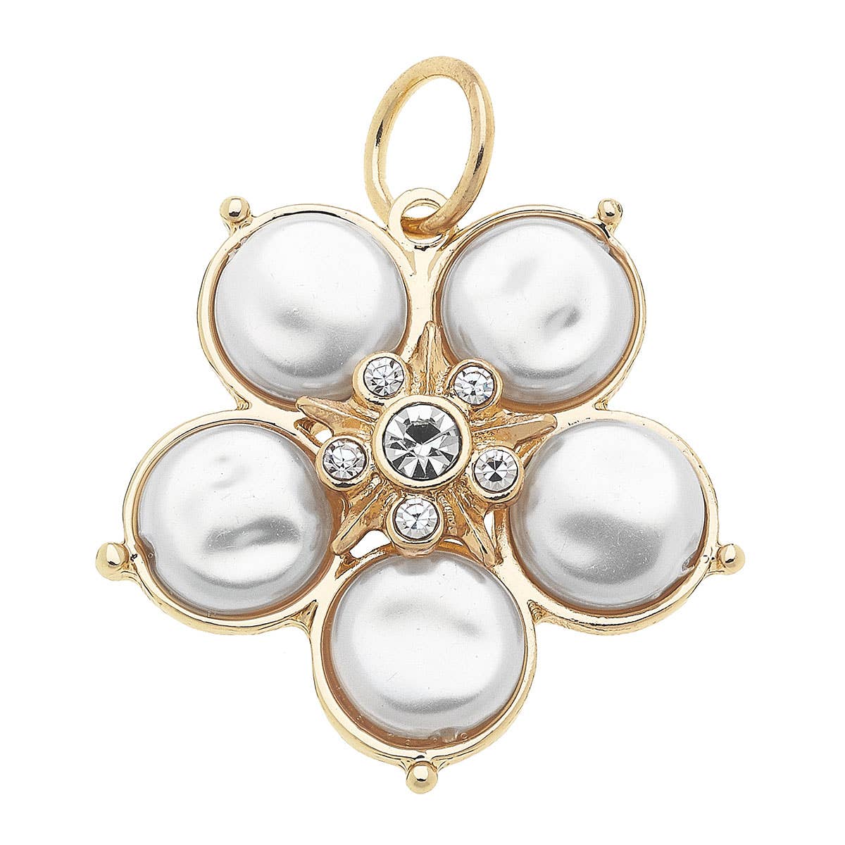CANVAS STYLE CHARM BAR-Coin Pearl Flower Charm in Ivory