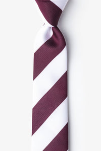 Maroon and White College Collegiate Stripe - School Colors: Self-Tie Bowtie