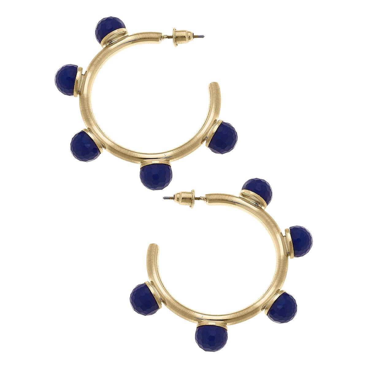 Allison Resin Beaded Hoop Earrings: Clear