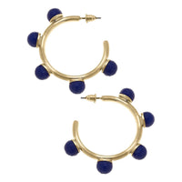 Allison Resin Beaded Hoop Earrings: Clear