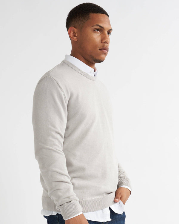 Jefferey Men"s  Crew Neck Sweater: Grey or Navy or Blue