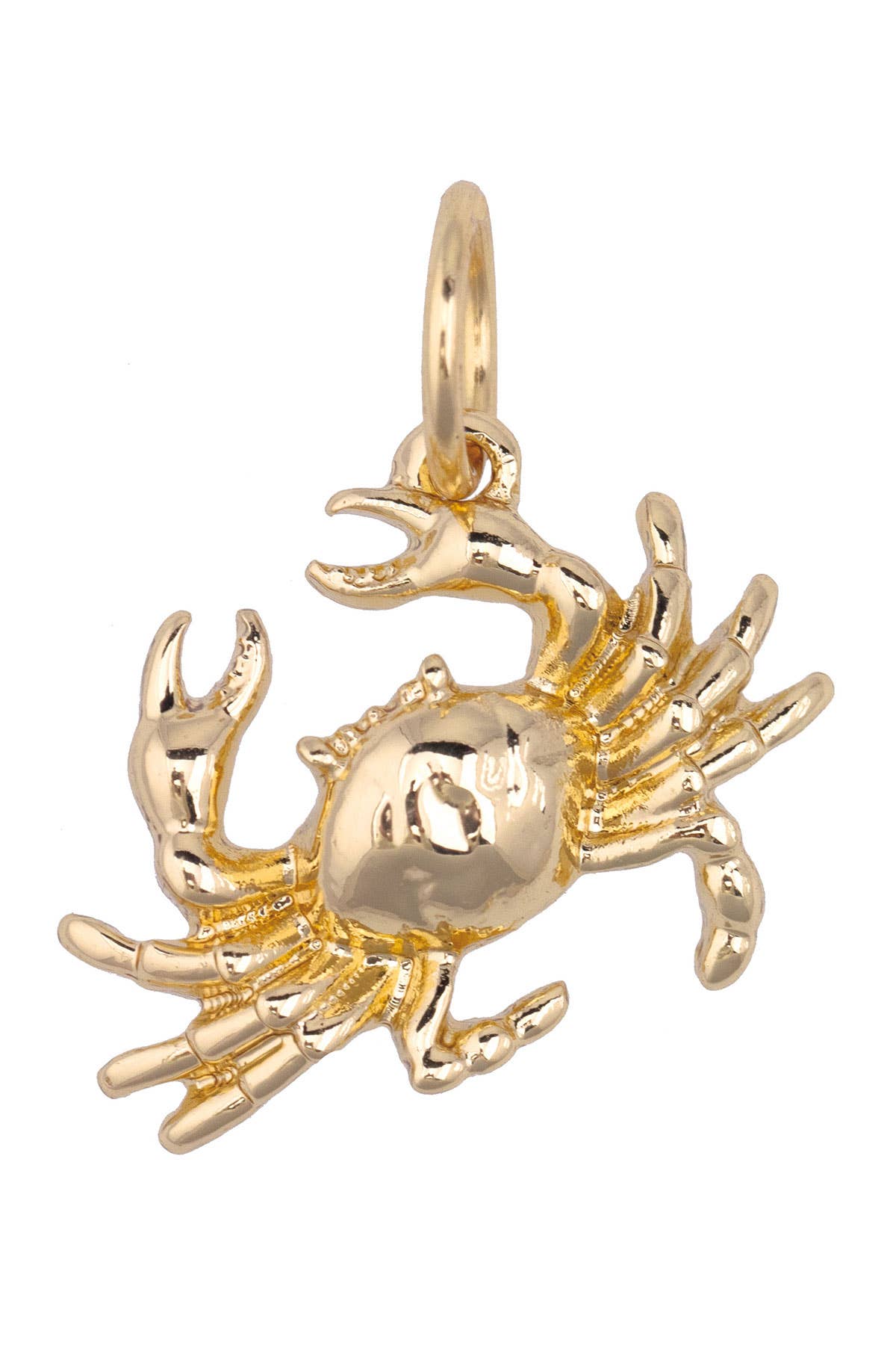 CANVAS STYLE CHARM BAR-Dungeness Crab Charm in Shiny Gold