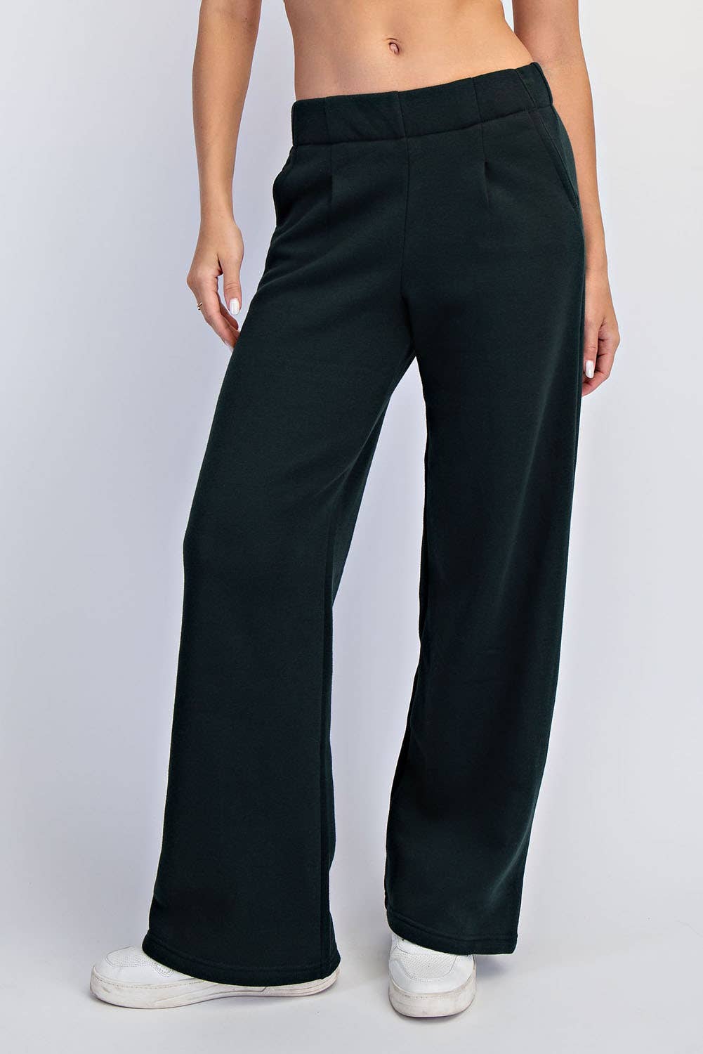 FLEECE PLEATED TROUSER: True Red / S-M-L(2-2-2)