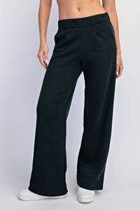 FLEECE PLEATED TROUSER: Dk Cherry / S-M-L(2-2-2)