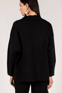 P. CILL Turtleneck Sweater Top: Black