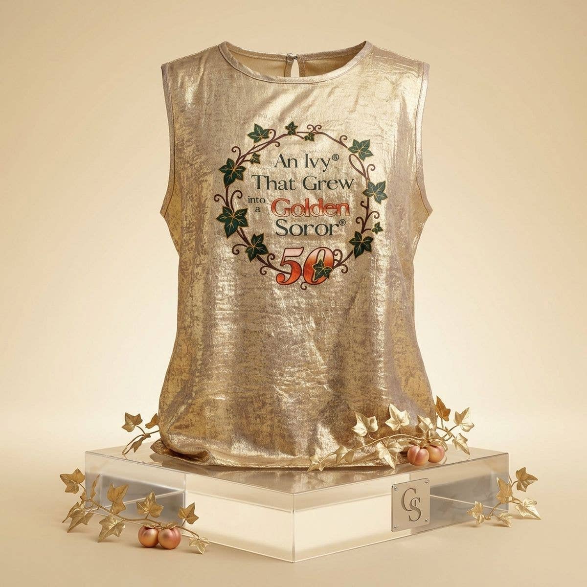 XLarge AKA Golden Soror Metallic Sleeveless Top: Gold / Multi Tone / X-Large