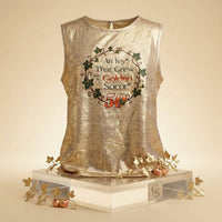 XLarge AKA Golden Soror Metallic Sleeveless Top: Gold / Multi Tone / X-Large