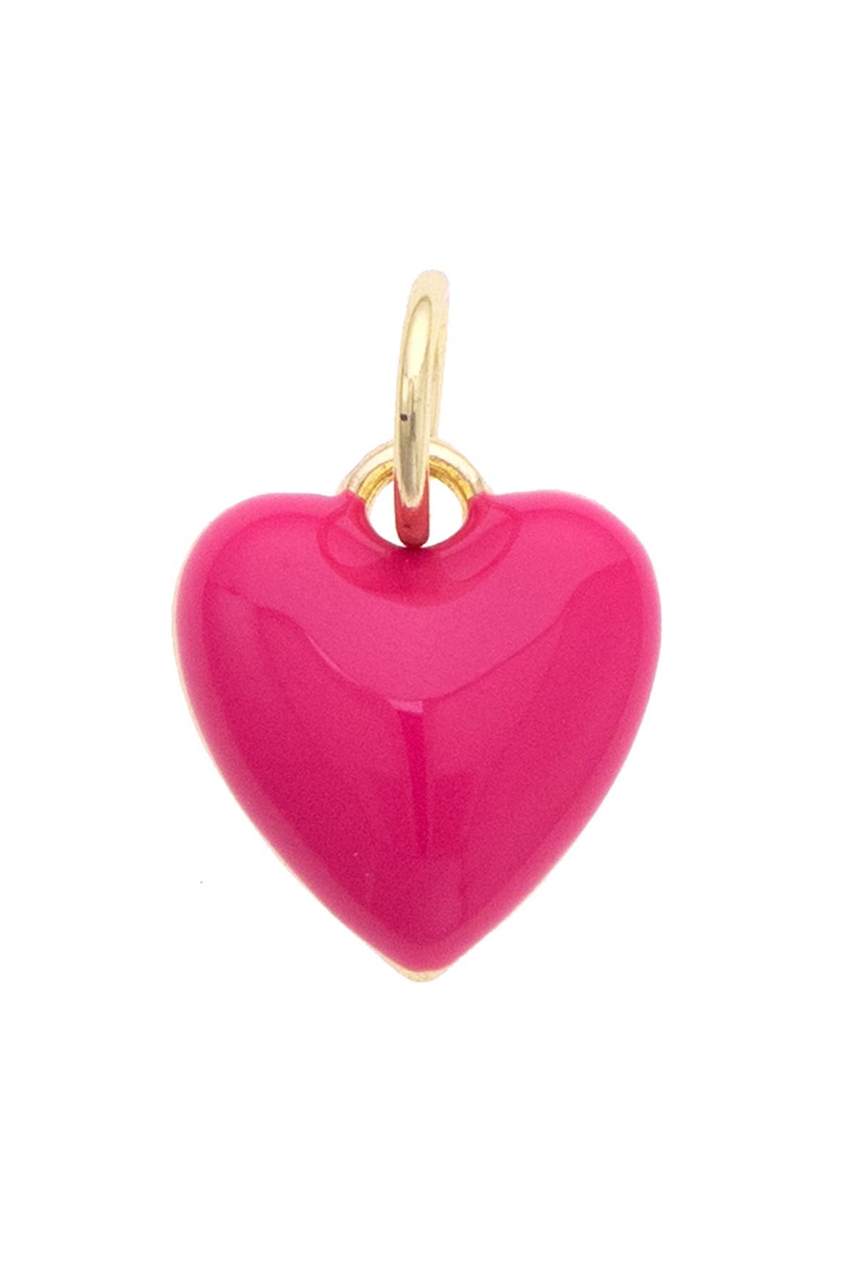 CANVAS STYLE CHARM BAR-Puffy Heart Charm in Fuchsia