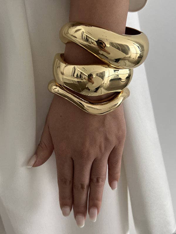 Geometric Bracelet Accessories: SILVER / B / One_size
