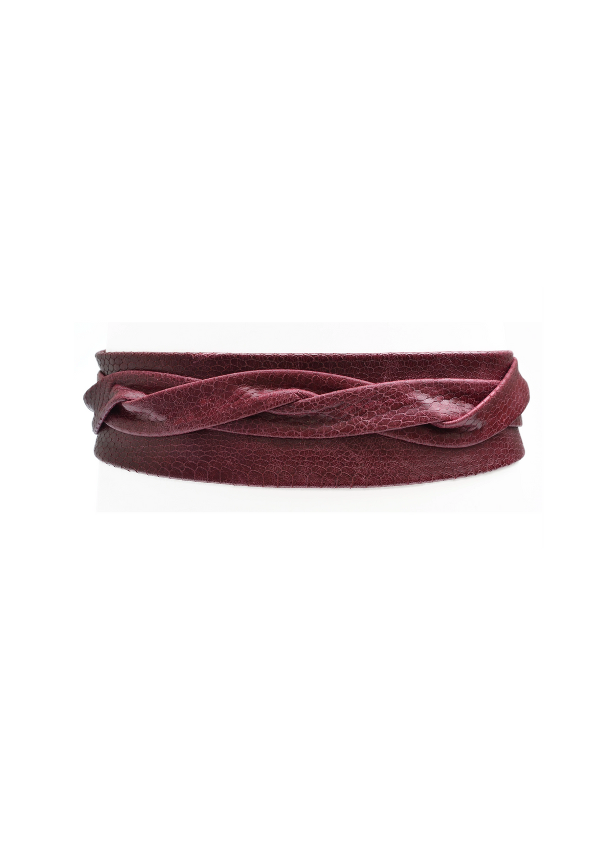 ADA Wrap Belt – Burgundy Small Python | Adjustable OS