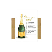Champagne Because Checkboxes Greeting Card
