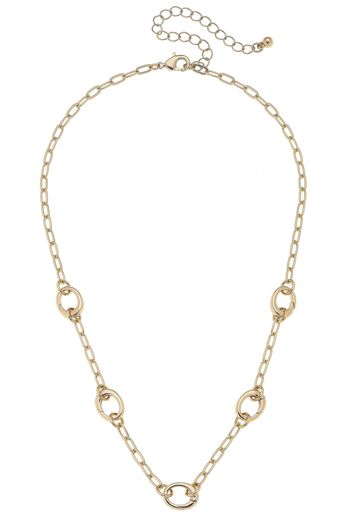 CANVAS STYLE CHARM BAR-Sierra Dainty Charm Collector Necklace in Shiny Gold