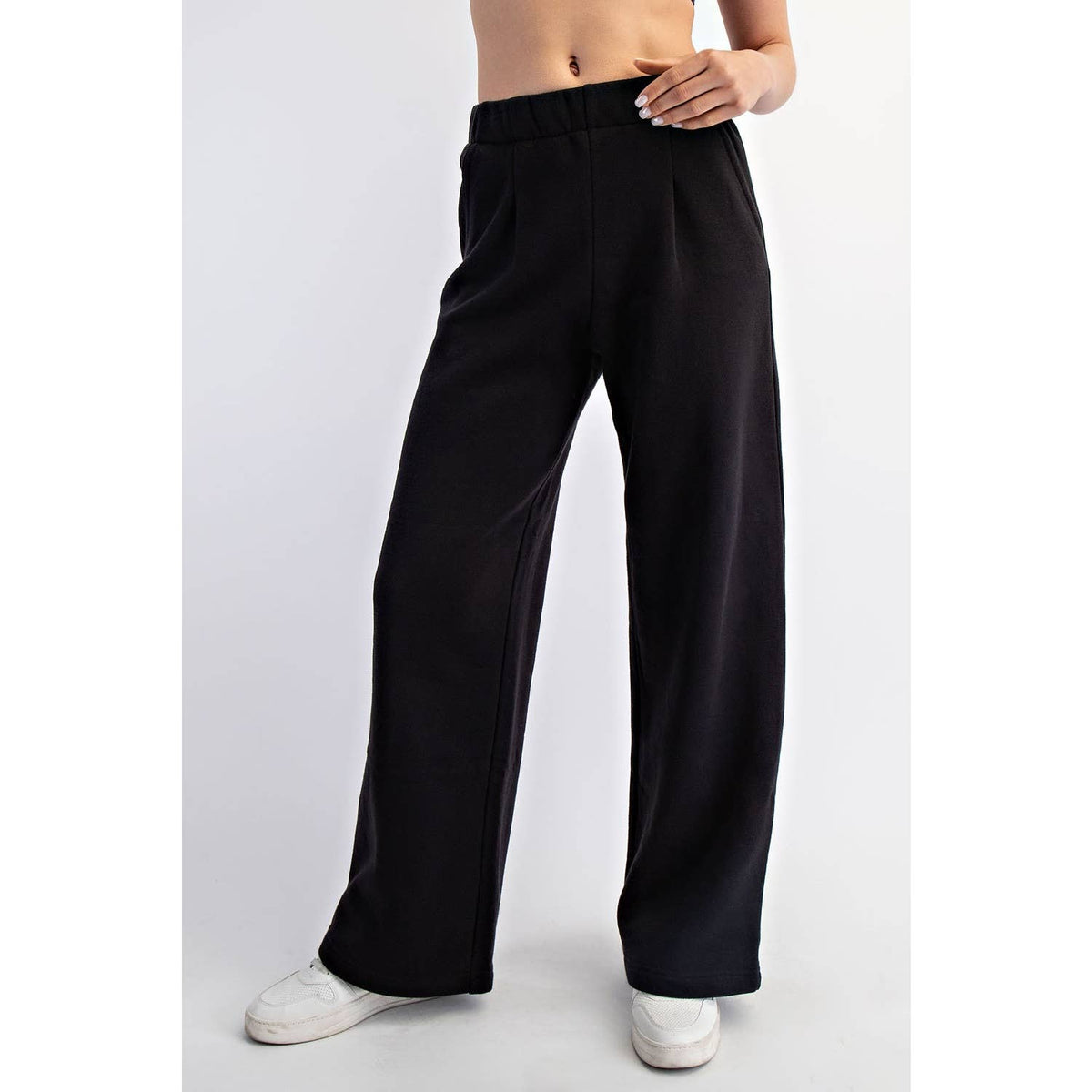 FLEECE PLEATED TROUSER: True Red / S-M-L(2-2-2)