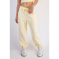 FLEECED TERRY FLOW JOGGER PANTS: Peach Pink / S-M-L(2-2-2)