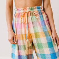 Rainbow Plaid Daphne Pant: S