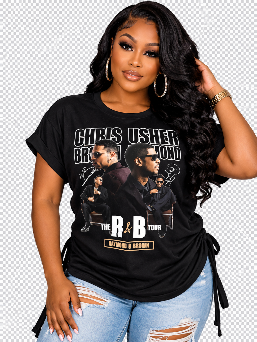 Usher & Chris Brown R&B Distressed tshirts