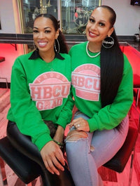 PINK & GREEN AKA INSPIRED PROUD or SUPORT HBCU GRAD SWEATSHIRT