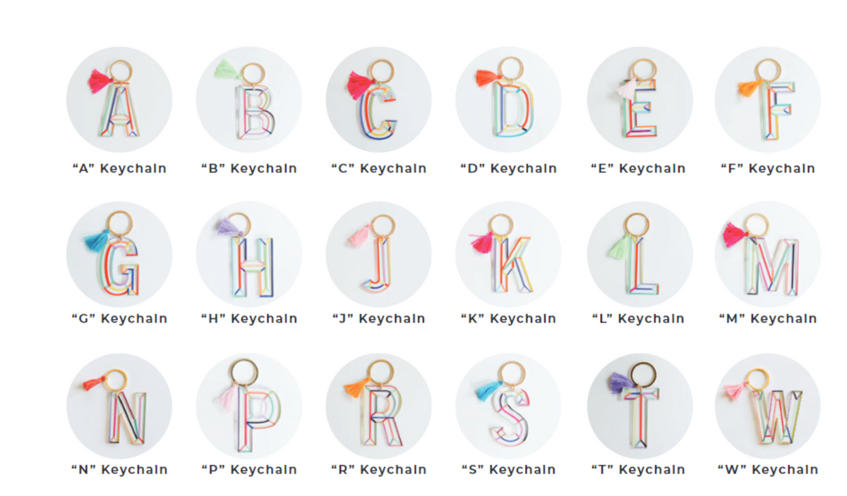 Acrylic Initial Keychain Collection | Clean Lines
