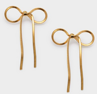 Amelie Waterproof Gold Bow Oversized Earrings