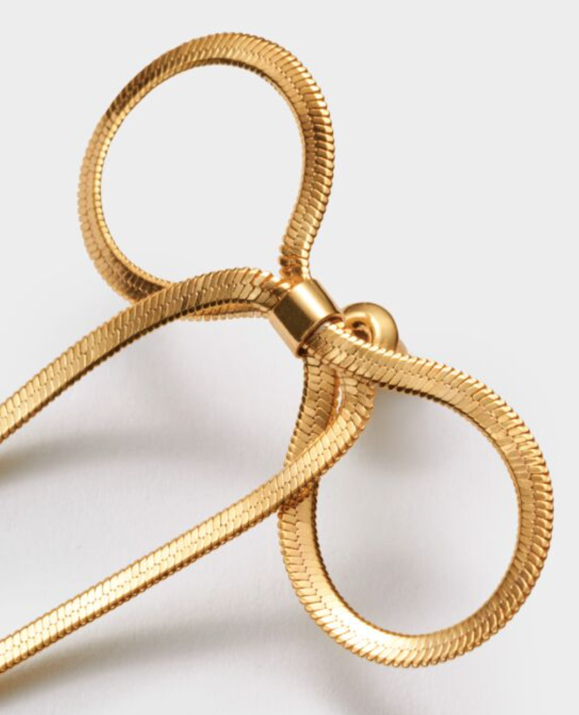 Amelie Waterproof Gold Bow Oversized Earrings