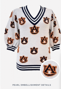 Mary Square Sweater Faith Alabama,  LSU  or AU Small Logos