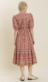 Ellie Floral Ruffle Midi Dress