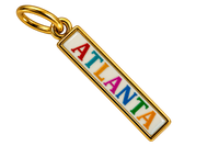 Framed Pendant Charm "404" or "Atlanta" : Antique Gold
