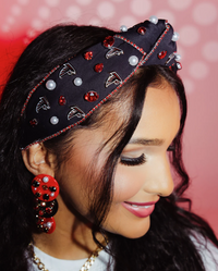 Brianna Cannon Atlanta Falcons Black Logo Headband or Black Bow Barrette