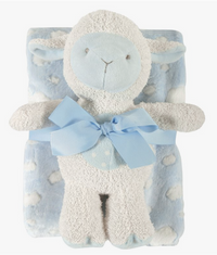 Blanket Toy Set - Blue Lamb, Pink Lamb & Gray