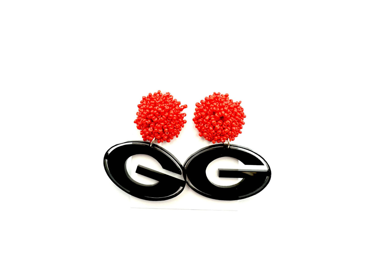 Georgia G Earrings Game Day (Black or Red)