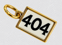 Framed Pendant Charm "404" or "Atlanta" : Antique Gold