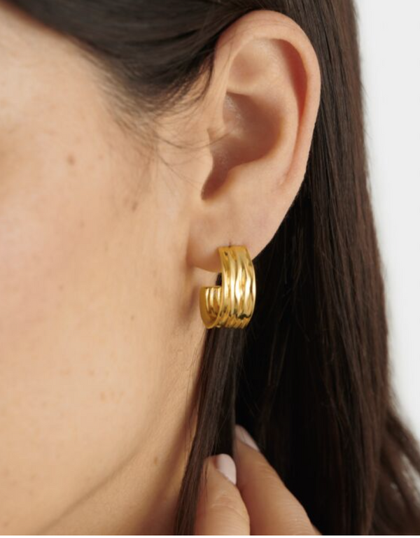 Cleyo Waterproof Gold Hoop Earrings